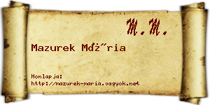 Mazurek Mária névjegykártya