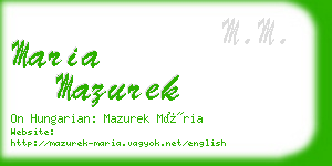 maria mazurek business card